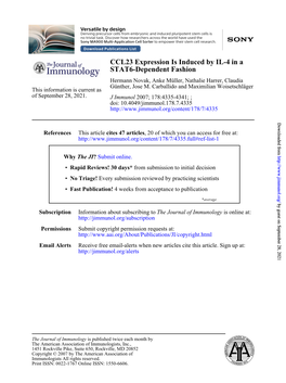 STAT6-Dependent Fashion CCL23 Expression Is Induced by IL-4 in A