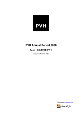 PVH Annual Report 2020