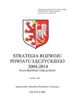 Strategia Rozwoju Powiatu Łęczyckiego 2004-2014