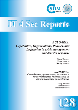 BULGARIA: Capabilities, Organisations, Policies, and Legislation in Crisis Management and Disaster Response