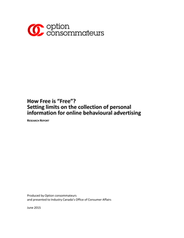 Setting Limits on the Collection of Personal Information for Online Behavioural Advertising