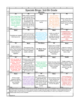 TJ Specials Bingo Card 3-5 Week 3.Xlsx