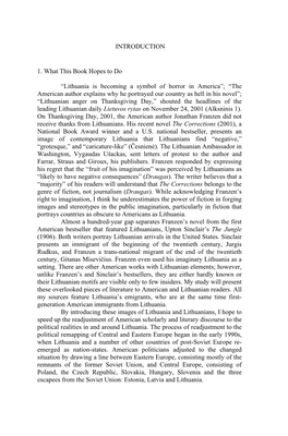 1. What This Book Hopes to Do “Lithuania Is Becoming a Symbol of Horror in America”; “The American Author Explains Why He