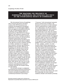 The Diagnosis and Treatment of Peripheral Lymphedema: 2016 Consensus Document of the International Society of Lymphology