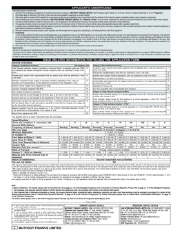 MUTHOOT FINANCE LIMITED’S Shelf Prospectus Dated February 05, 2019 and Tranche II Prospectus Dated May 03, 2019 ( “Prospectus” )