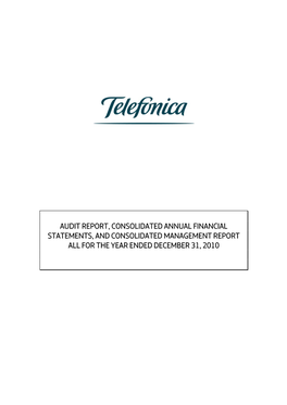 Audit Report, Consolidated Annual Financial Statements, and Consolidated Management Report All for the Year Ended December 31, 2010