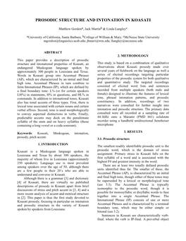 Prosodic Structure and Intonation in Koasati