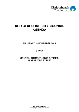 Christchurch City Council Agenda