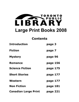 Large Print Books 2008