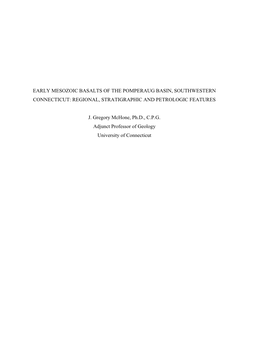 Basalts of the Pomperaug Basin, Southwestern Connecticut: Regional, Stratigraphic and Petrologic Features