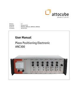 User Manual Piezo Positioning Electronic ANC300