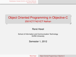 Object Oriented Programming in Objective-C 2501ICT/7421ICT Nathan