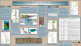 Potash Deposits in the Devonian Prairie Evaporite, Southwestern Manitoba Lo Eo Gic G a a L B S O U