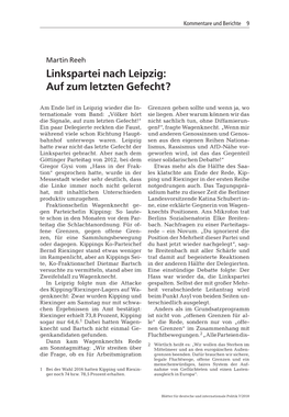 Martin Reeh: Linkspartei Nach Leipzig: Auf Zum Letzten Gefecht?