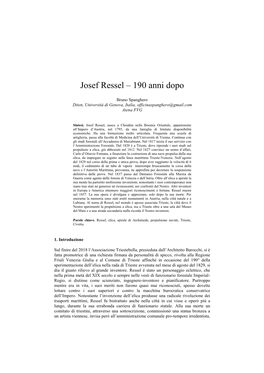 Josef Ressel – 190 Anni Dopo