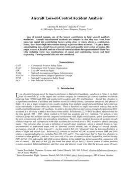 Aircraft Loss-Of-Control Accident Analysis