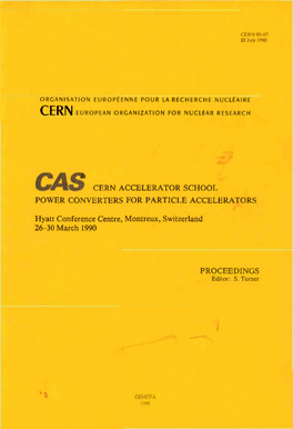 Cern Accelerator School Power Converters for Particle Accelerators