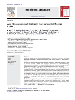 Lung Histopathological Findings in Fatal Pandemic Influenza a (H1N1)