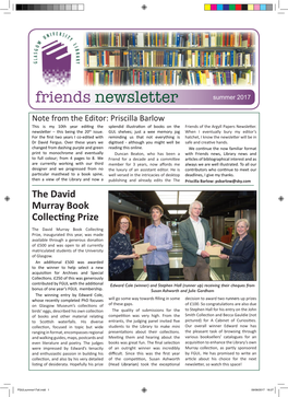 Friends Newsletter