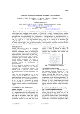 Synthesis of Sodalite by Hydrothermal Method and Characterizations