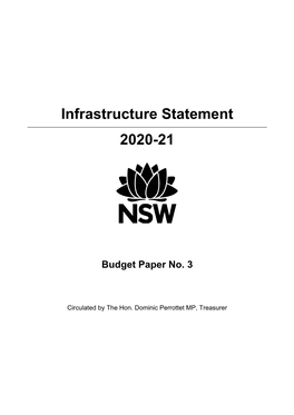 Infrastructure Statement 2020-21 – NSW Budget Paper No. 3