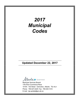 2017 Municipal Codes
