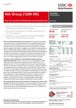 AIA Group (1299 HK) INSURANCE 