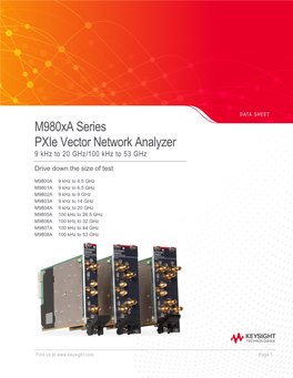 M980xa Series Pxie Vector Network Analyzer 9 Khz to 20 Ghz/100 Khz to 53 Ghz
