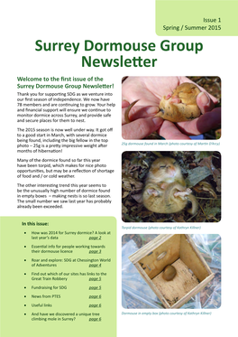 Surrey Dormouse Group Newsletter