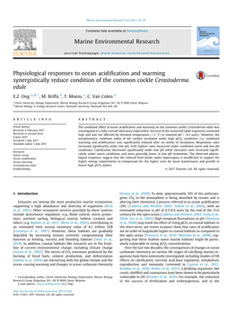 Physiological Responses to Ocean Acidification and Warming