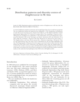 Distribution Patterns and Diversity Centres of Zingiberaceae in SE Asia