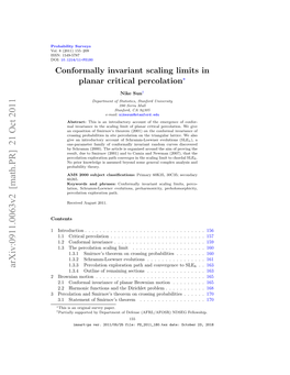 Conformally Invariant Scaling Limits in Planar Critical Percolation∗