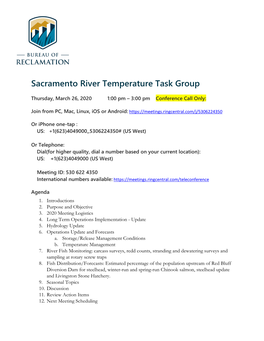 Sacramento River Temperature Task Group