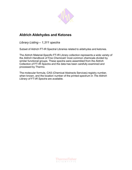 Aldrich Aldehydes and Ketones