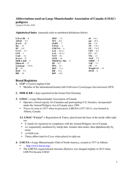 (LMAC) Pedigrees Breed Registries