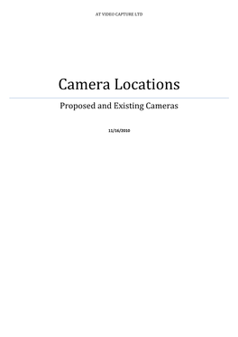 Camera Locations Proposed and Existing Cameras