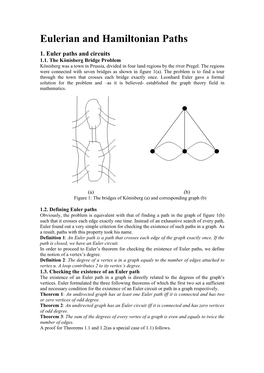 Eulerian and Hamiltonian Paths