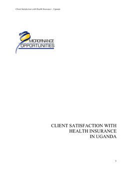 Client Satisfaction with Health Insurance in Uganda