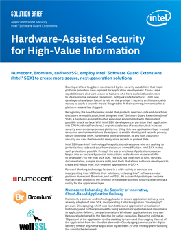 Hardware-Assisted Security for High-Value Information