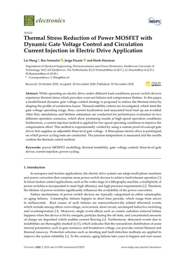 Thermal Stress Reduction of Power MOSFET with Dynamic Gate Voltage Control and Circulation Current Injection in Electric Drive Application