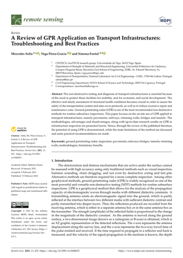 A Review of GPR Application on Transport Infrastructures: Troubleshooting and Best Practices