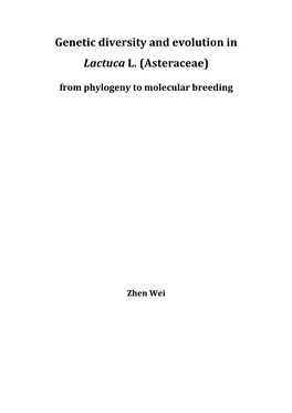 Genetic Diversity and Evolution in Lactuca L. (Asteraceae)