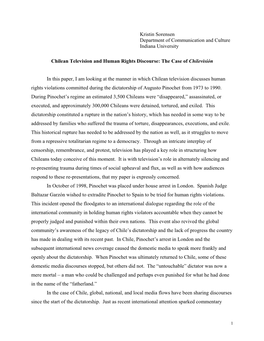 Chilean Media and Discourses of Human Rights