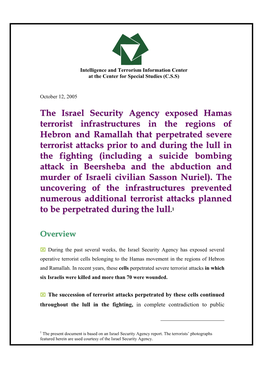 The Israel Security Agency Exposed Hamas Terrorist Infrastructures In