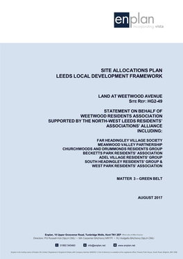 Site Allocations Plan Leeds Local Development Framework