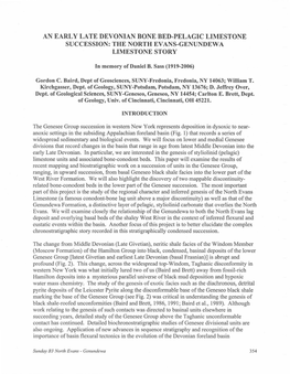 An Early Late Devonian Bone Bed-Pelagic Limestone Succession: the North Evans-Genundewa Limestone Story