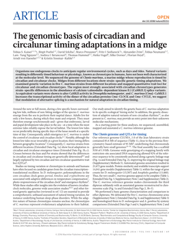 The Genomic Basis of Circadian and Circalunar Timing Adaptations in a Midge Tobias S