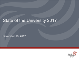 State of the University 2017