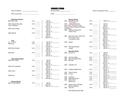 ORDER FORM Name of Student: ______Division/Grade: ______Total # of Shoppiong Cards ______