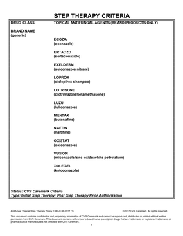 Antifungal Topical Step Therapy Policy 1380-D 06-2017 (1) ©2017 CVS Caremark